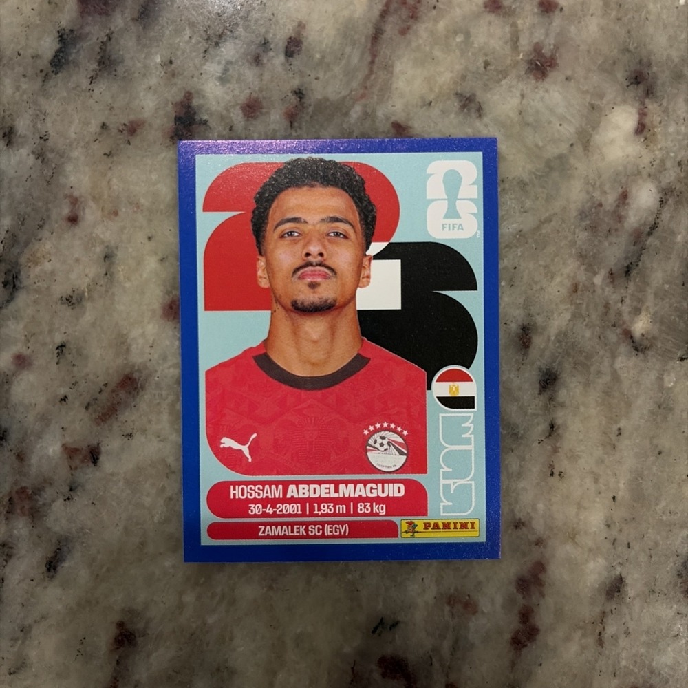 Panini FIFA Sticker Blue Parallel Hossam Abdelmaguid EGY8 Egypt 2026 Rare